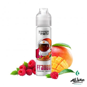 E-liquide Frango 50ml de 50 Nuances de Fruits, saveurs mangue et framboise, fabriqué en France.