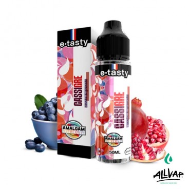 Eliquide CASSIGRE d’Amalgam, saveurs cassis et grenade, 50ml, sans nicotine.