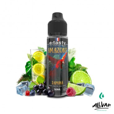 Eliquide JAPURÁ d’Amazone, saveurs limonade, citron vert, fruits rouges et cassis, 50ml, fabriqué en France.