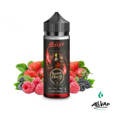 Eliquide MAÏPO Arômes et Secrets - Saveurs de framboise, fraise et mûre, 100ml, fabriqué en France.