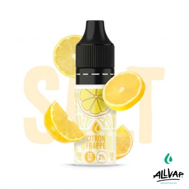 Eliquide Citron Frappé Salt d'Origins au sel de nicotine, saveur citron jaune pétillant et givré, 10ml.