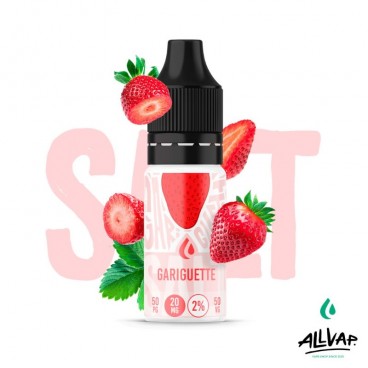 Liquide GARIGUETTE SALT, saveur fraise douce et sucrée, 10ml, 20mg de sel de nicotine.