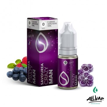 Eliquide CRAZY MAN, saveur Fruits rouges et Bonbon violette, 10ml.
