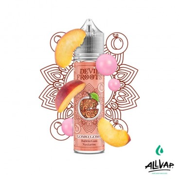 Eliquide GOMO GOMU de Devil Froots, saveurs Bubble Gum et Nectarine, 50ml.