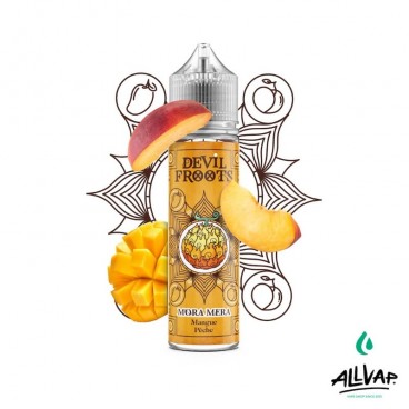 Eliquide Francais Mora Mera de Devil Froots, saveur mangue et pêche, 50ml.