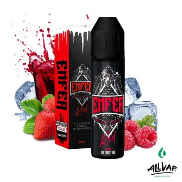 Eliquide ENFER RED, saveur menthe glaciale et fruits rouges, 50ml, sans nicotine.