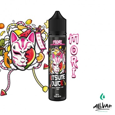 Eliquide MORI de Kitsune Juice, saveur Fruits Tropicaux, Pastèque, Citron et Frais, au format 50ml dans un flacon de 75ml.