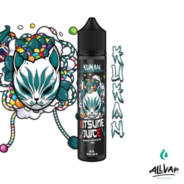 Eliquide KUKAN Kitsune Juice, saveurs Bonbon Dragubus, Menthe Polaire et Frais en grand format.