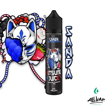 E-liquide SANDA de Kitsune Juice, saveurs fruits des bois et framboise bleue, 50ml, 40PG/60VG.