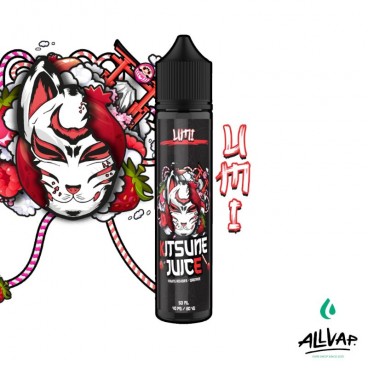 Eliquide UMI de Kitsune Juice, saveurs fruits rouges et grenade, 50ml sans nicotine, flacon de 75ml, ratio 40PG/60VG.