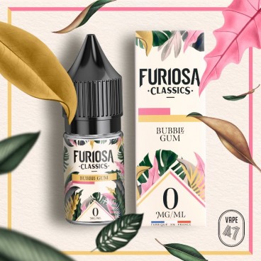 Eliquide Bubble Gum de Furiosa Classics, saveur rétro, 10ml, made in France.