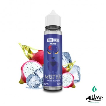 Eliquide Mistyk de Juice Heroes, un Fruit du Dragon Givré au format 50ml sans nicotine.
