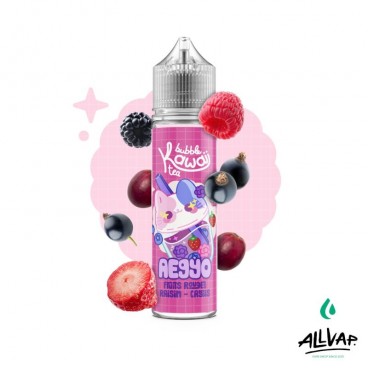 Eliquide AEGYO Kawaii, aux fruits rouges, raisin et cassis, 50ml, 0mg de nicotine.