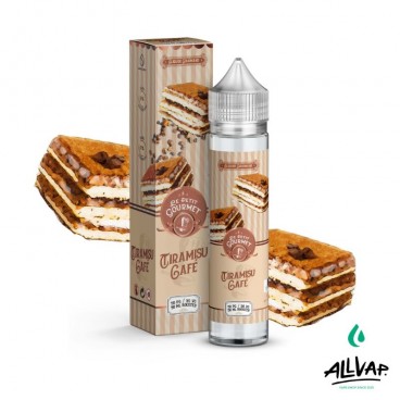 Eliquide TIRAMISU CAFÉ, saveur tiramisu et café, format de 50ml, sans nicotine.