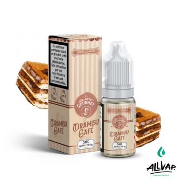E-liquide TIRAMISU CAFÉ, saveur dessert crémeuse, 10ml, marque Le Petit Gourmet.