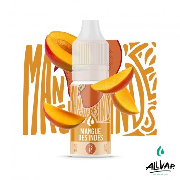 Eliquide MANGUE DES INDES AllVap Origins au goût de mangue jaune sucrée et exotique